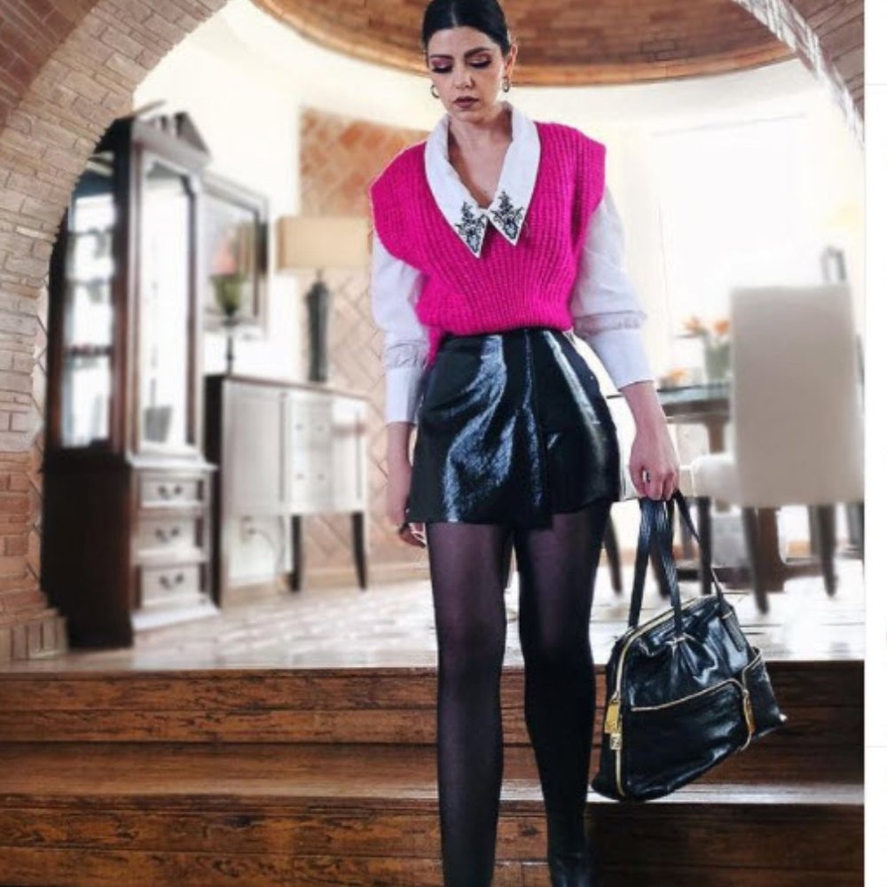 ZARA VINYL EFFECT SKORT